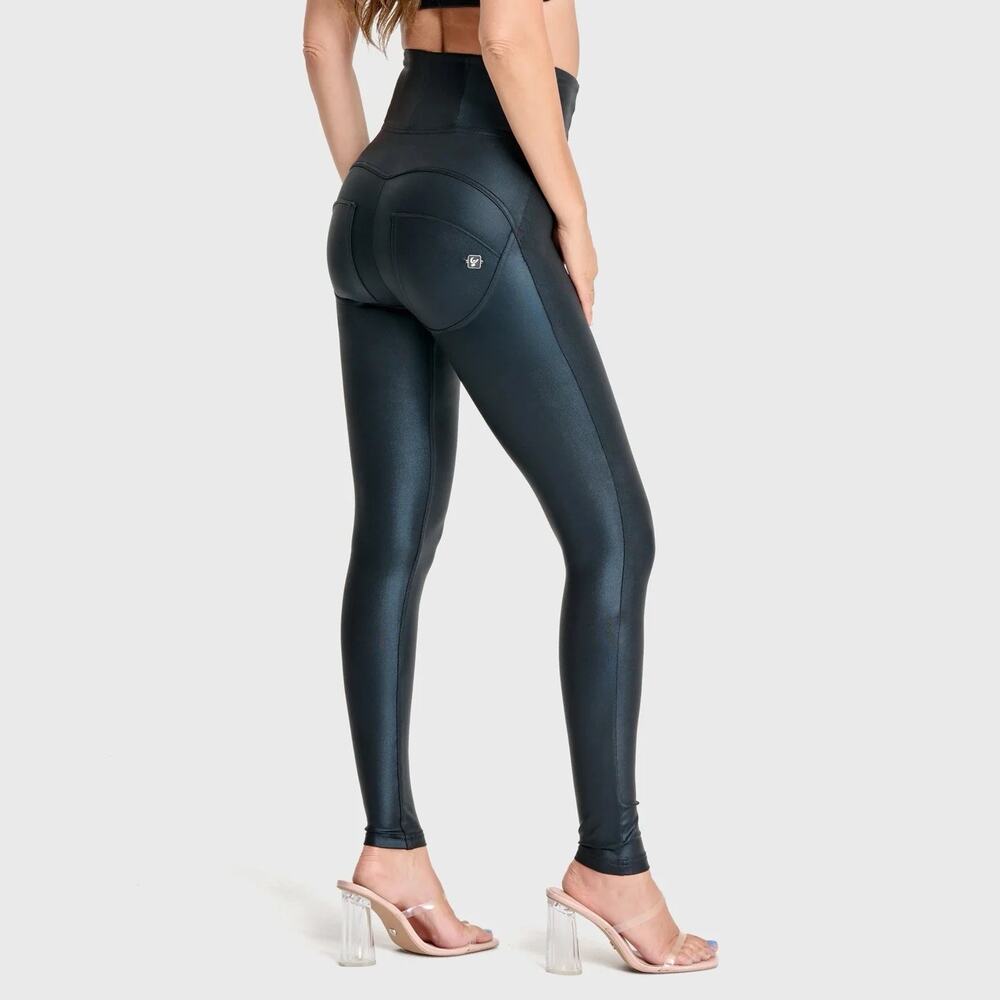 Freddy WRUP Shaping Luxe Shimmer Super High Waisted Black 7/8 Pant Legging XL